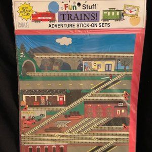 1995 Fun Stuff Trains Large  Adventure Stick-on Sets.  21 stick ons New